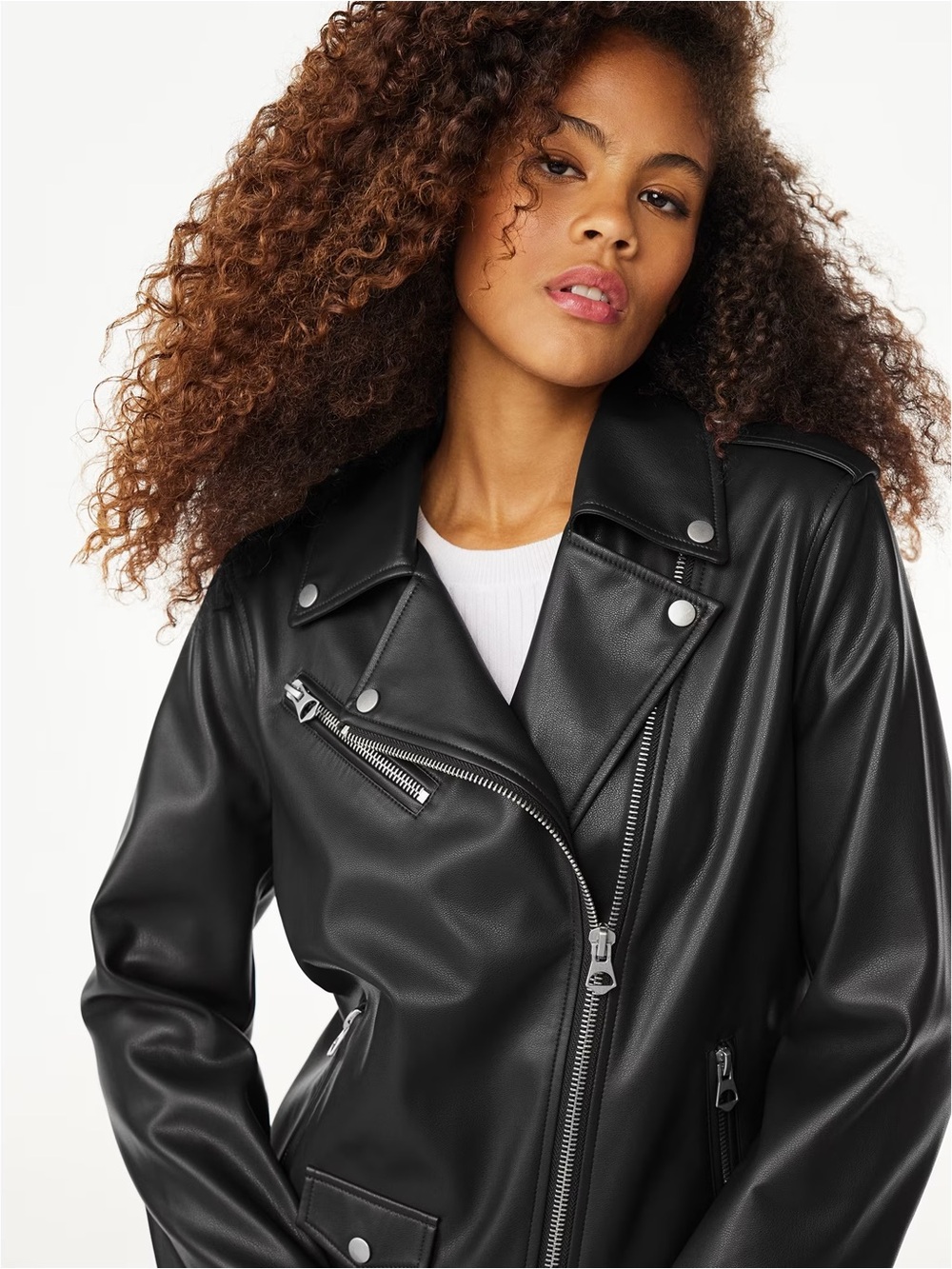 Scoop | Faux Leather Moto Jacket - Picture 2 of 7